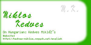 miklos kedves business card